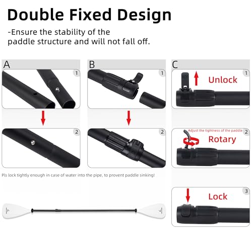 Adjustable Floating Paddle with Aluminum Alloy Shaft and 2 Nylon Blades C165