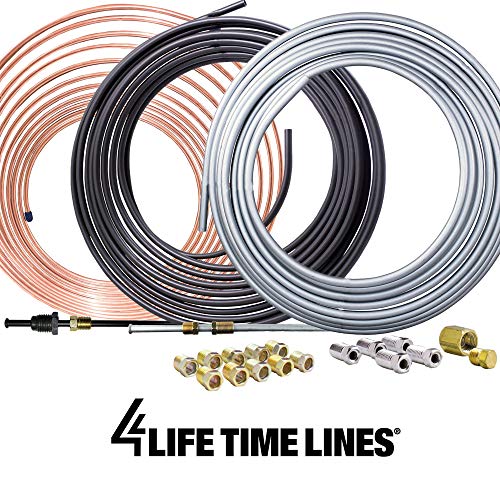 25 ft 1/4 Copper-Nickel Brake Line Tubing Coil and Fitting Kit B763514