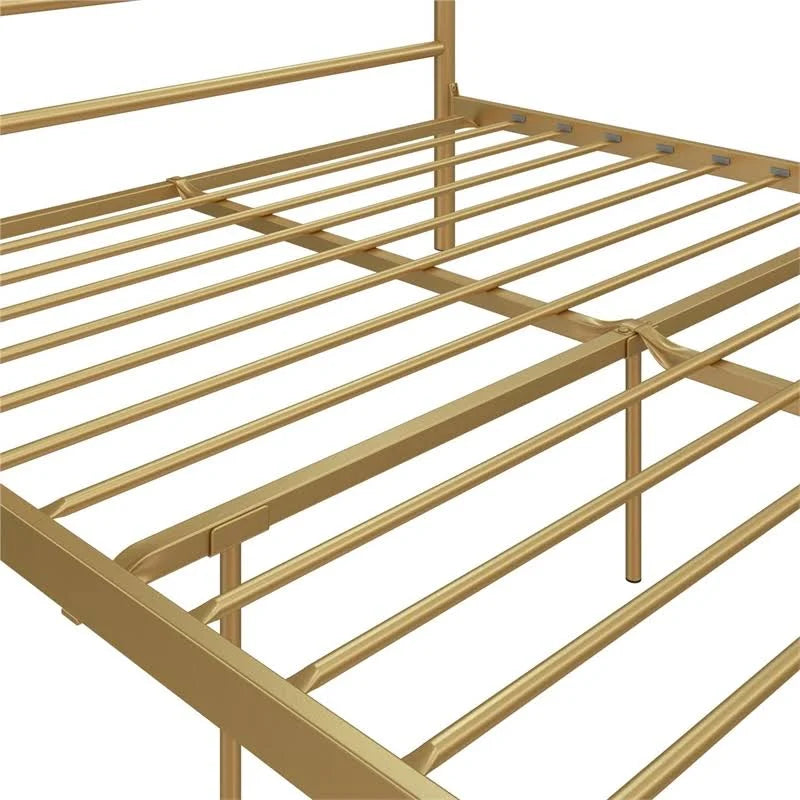 Full Gold Metal Canopy Bed L921