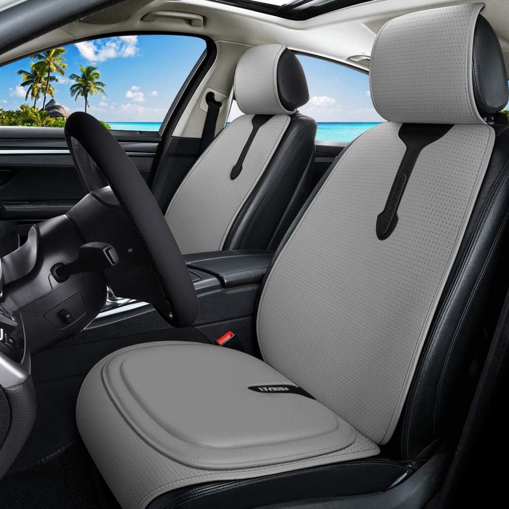 Blue Faux Leatherette Car Seat Covers 6pcs Front J156