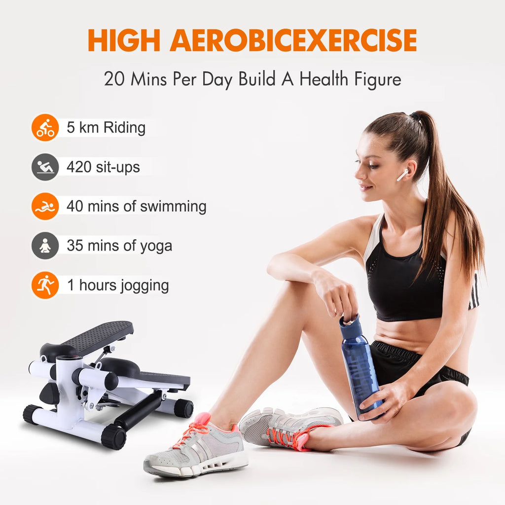 White Stair Stepper with Resistance Bands K957