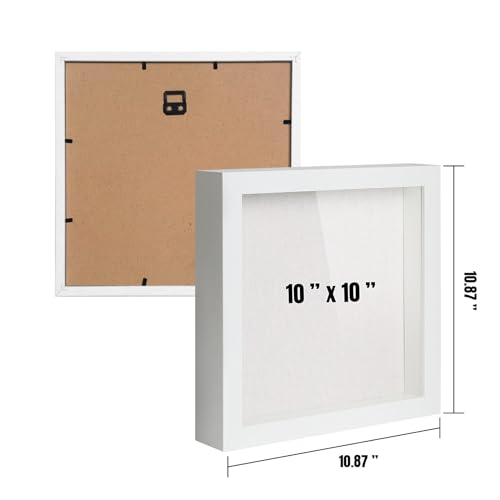 2 Pack Black 10x10 Shadow Box Display Case with Glass N505