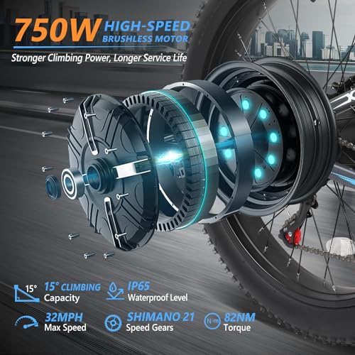 750W 48V 12AH 26" Fat Tire Full Suspension Foldable Electric Bike I10801
