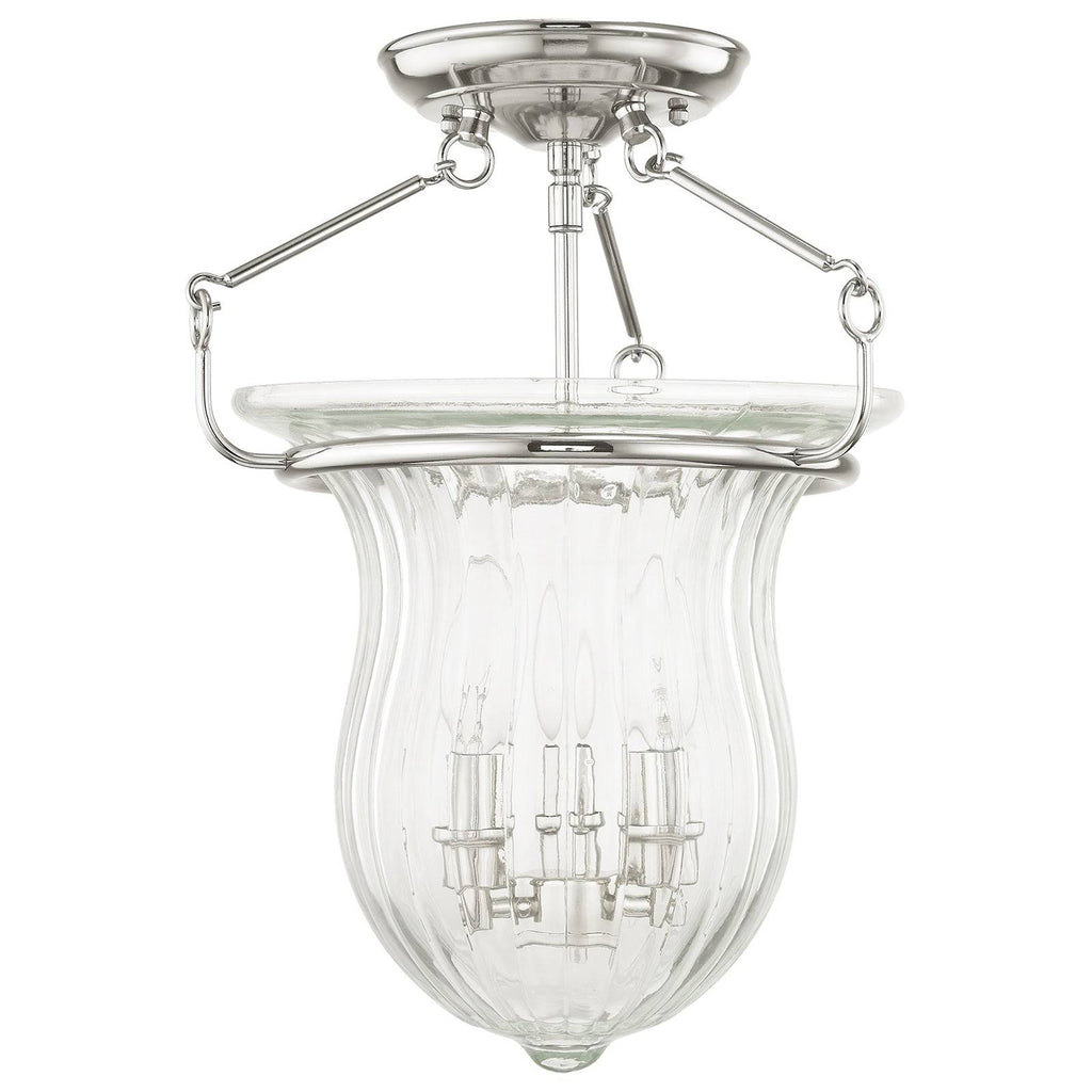 Brushed Nickel 3-Light Ceiling Mount E301