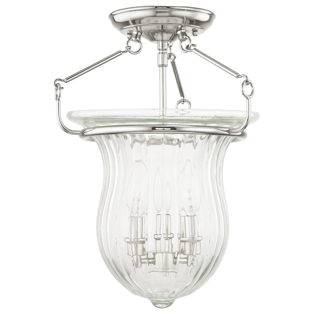 Brushed Nickel 3-Light Ceiling Mount E301