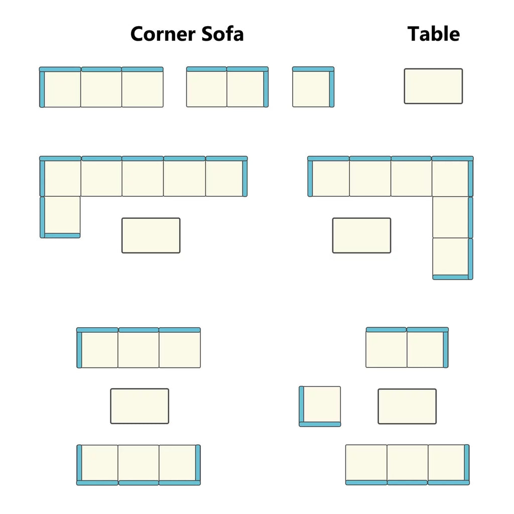 4 Pieces Aluminum Outdoor Sofa Set with Coffee Table Y643050