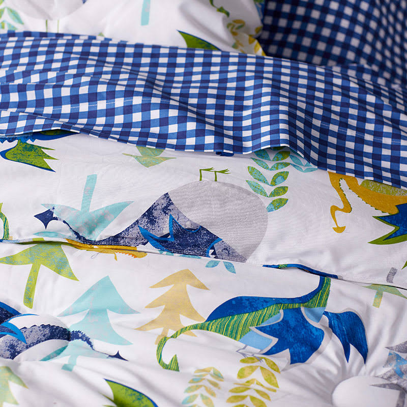 Organic Cotton Percale Comforter - Multi - Gray, Size FQ C793865