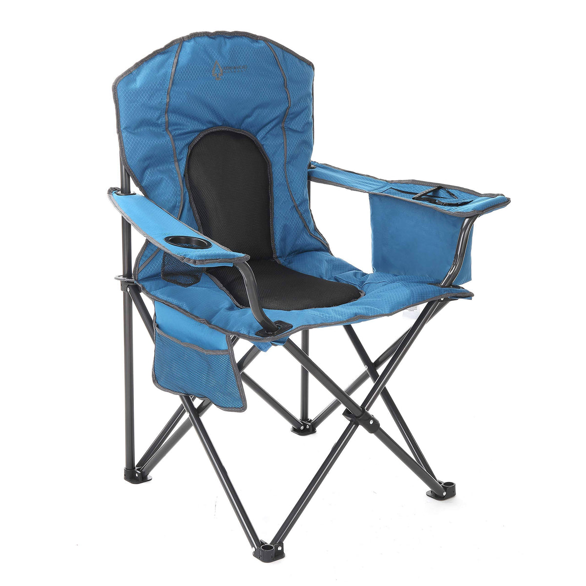 Blue Folding Camp Chair with Cooler Cup Holder X20951