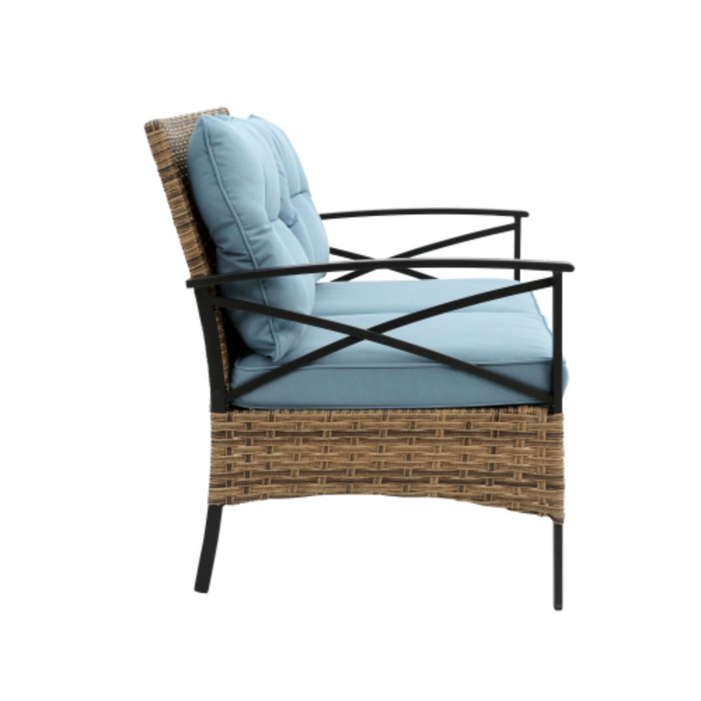 4 Piece Rattan Wicker Outdoor Corner Sofa Set with Cushion M120