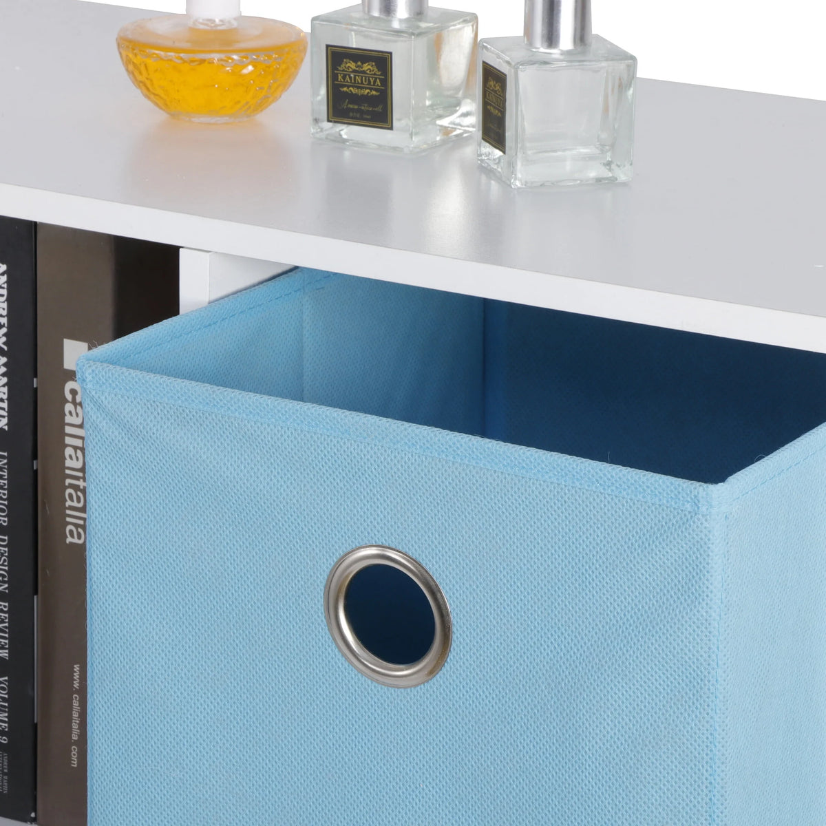 6 Cube Storage Organizer with 3 Fabric Bins V685
