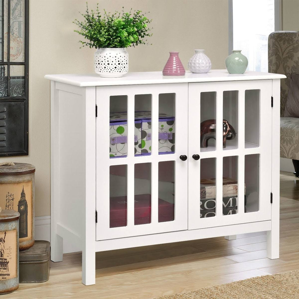 Glass Door Sideboard Console Storage Cabinet W532343