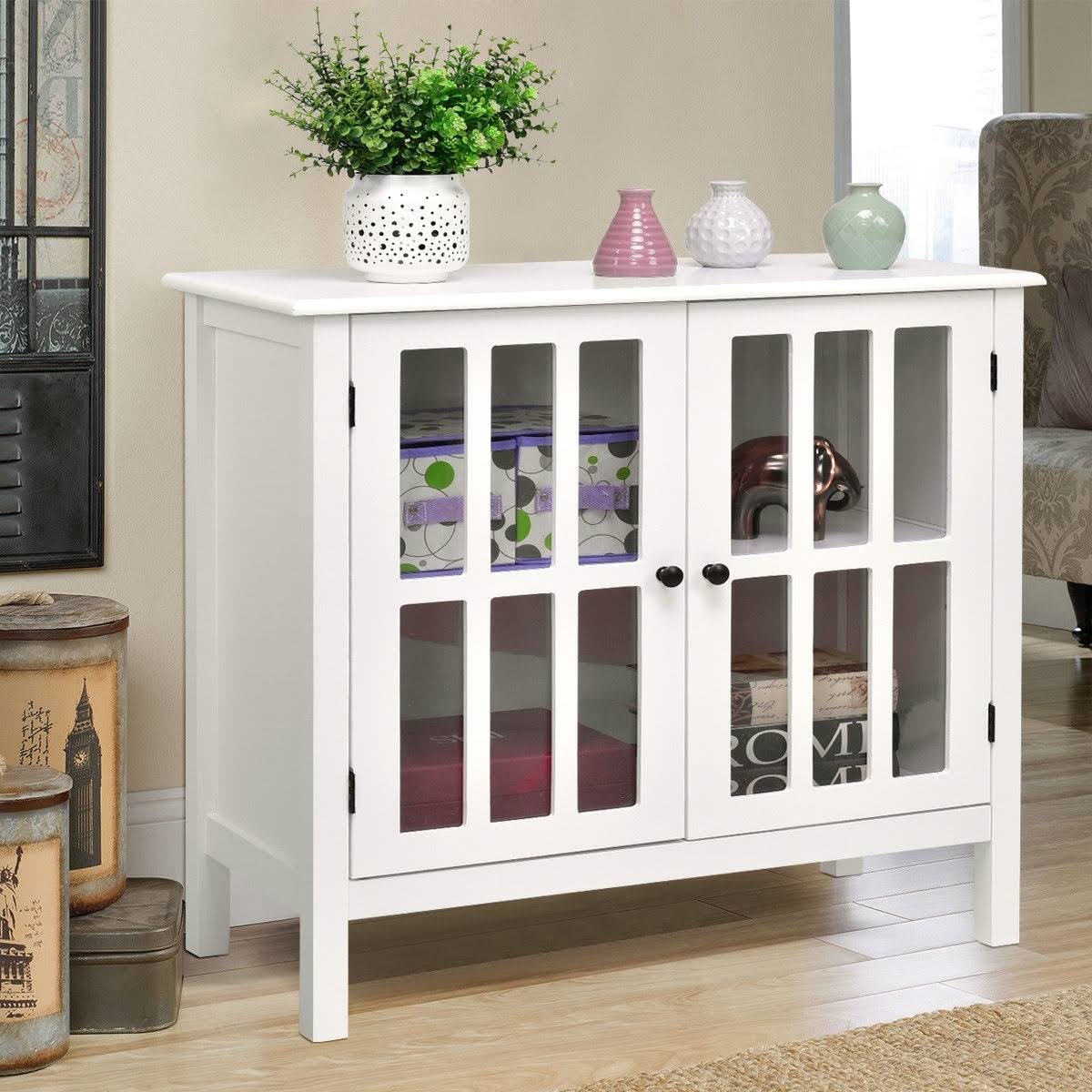 Glass Door Sideboard Console Storage Cabinet W532343