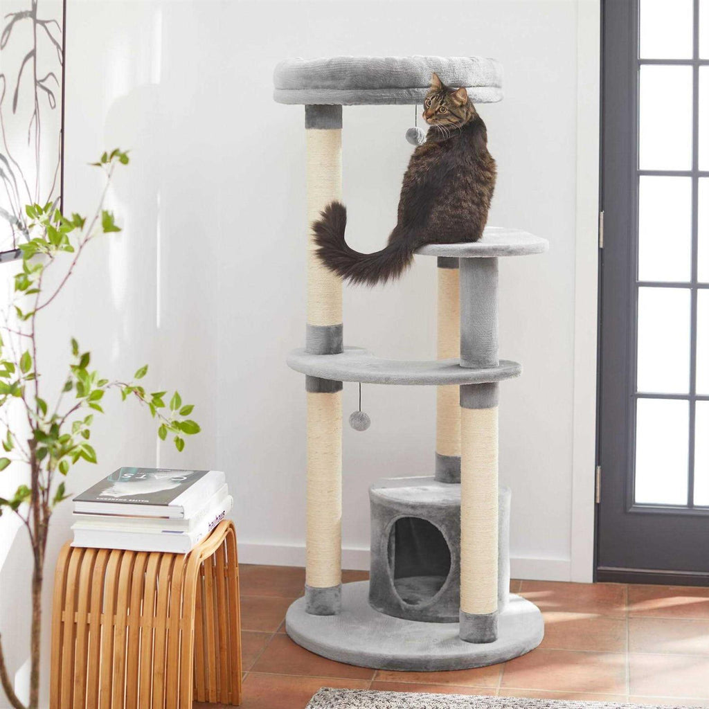 59.5-in Faux Fur Cat Tree Condo W8542