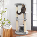 59.5-in Faux Fur Cat Tree Condo W8542