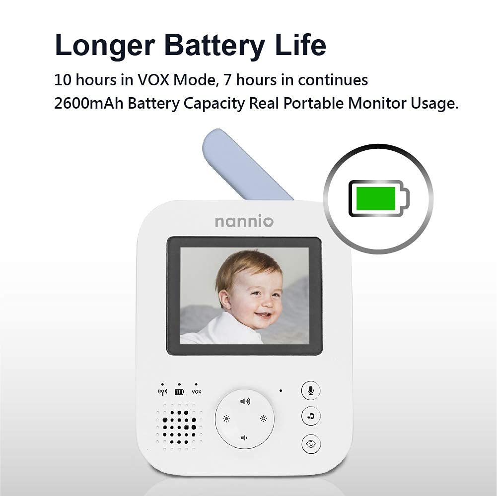 Video Baby Monitor with Camera and Audio, Two-Way Talk, Auto Night Vision, 985ft Range M3191