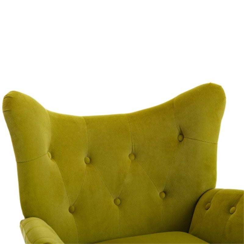 Velvet Accent Chair Armchair with Wooden Legs C25238