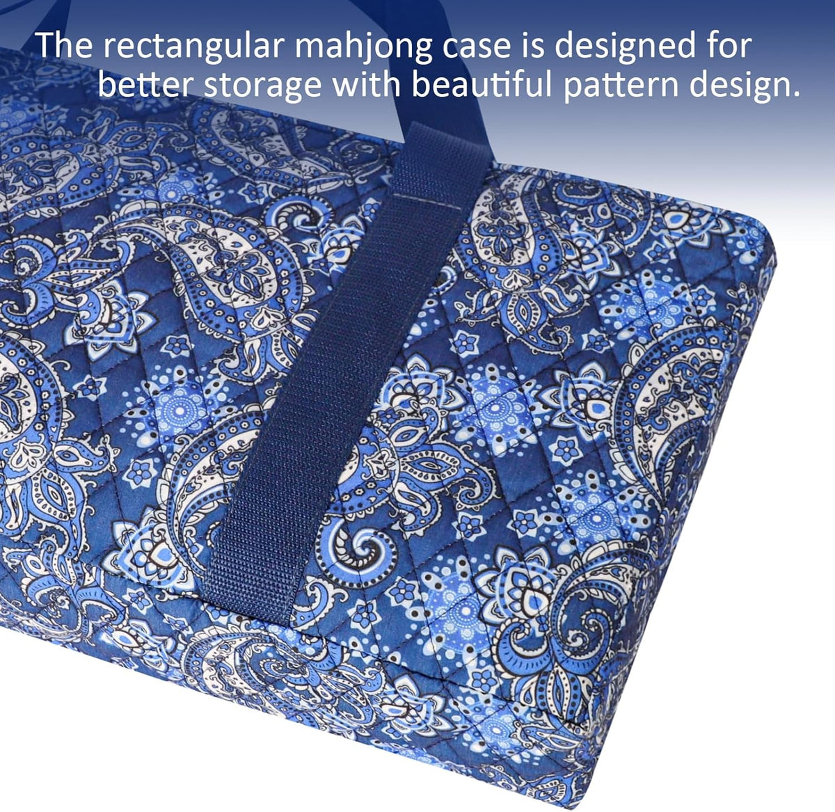 166 Quality White Tiles Mahjong Game Set with Blue Printed Carrying Bag C238004
