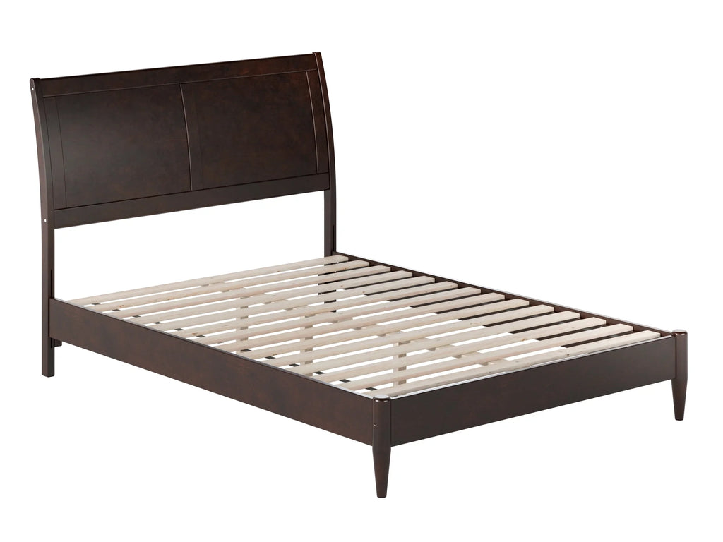 Full Solid Wood Low Profile Sleigh Platform Bed A9581