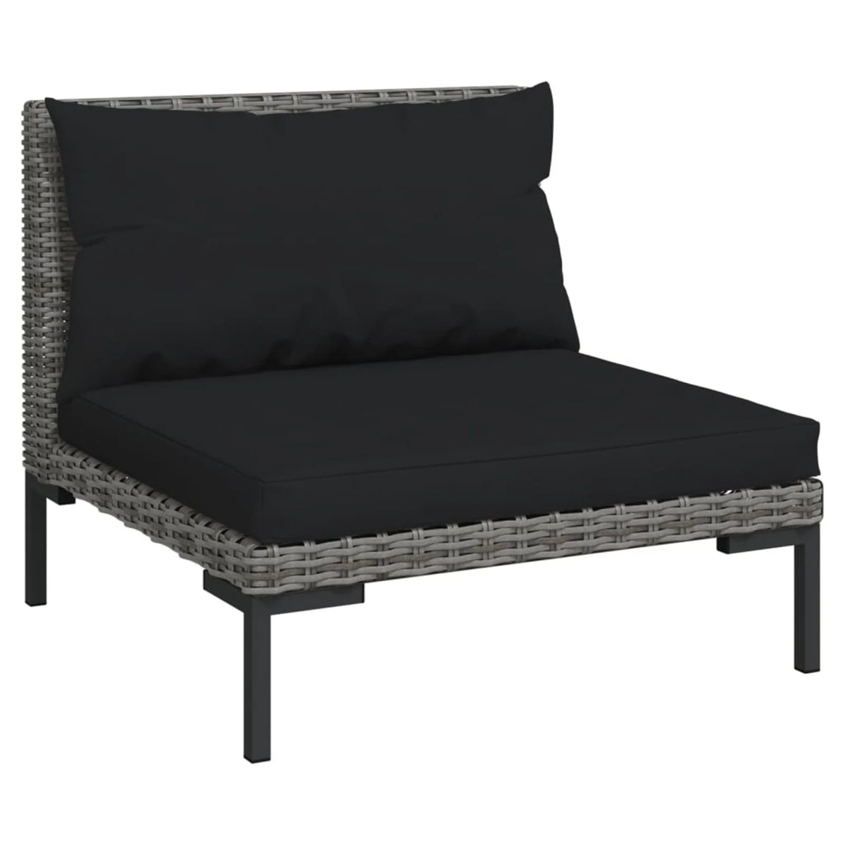 10 Piece Patio Set with Cushions Poly Rattan Dark Gray O3170