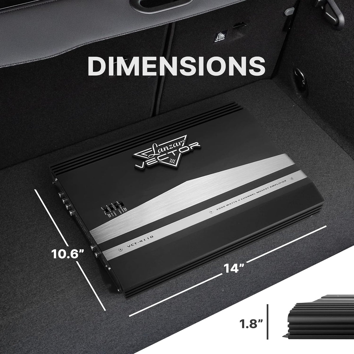 4 Channel 2000 Watt Bridgeable MOSFET Car Audio Amplifier R44156