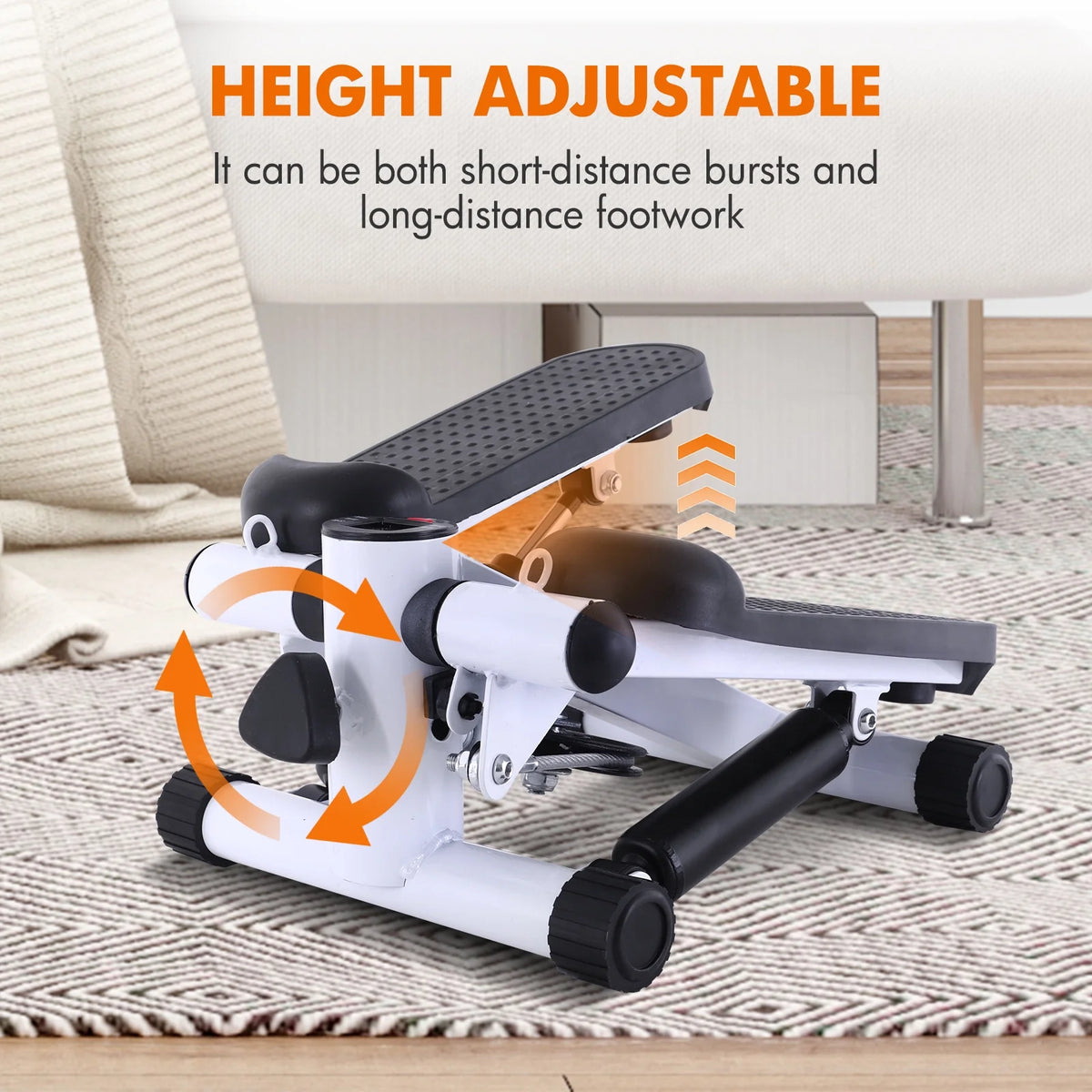 White Stair Stepper with Resistance Bands K957