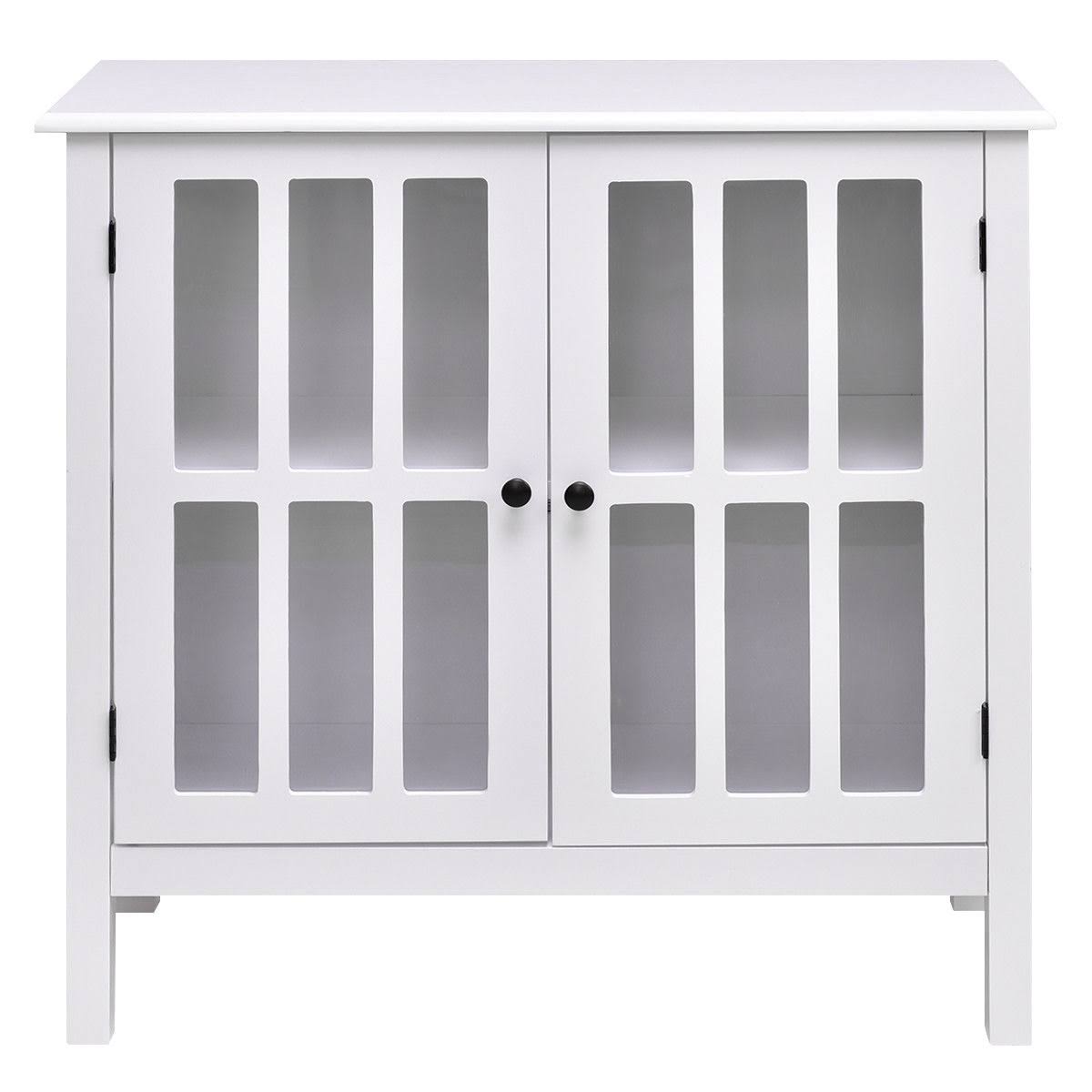 Glass Door Sideboard Console Storage Cabinet W532343
