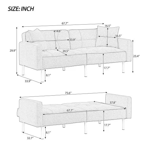 Convertible Folding Futon Sofa Bed E242999