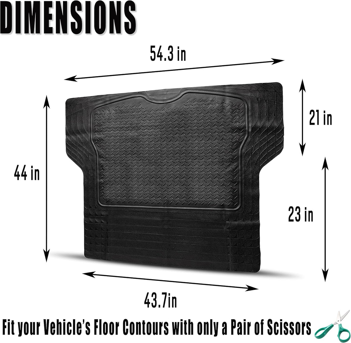 Black Rubber Trunk Mat 44'' x 54.3'' C5176