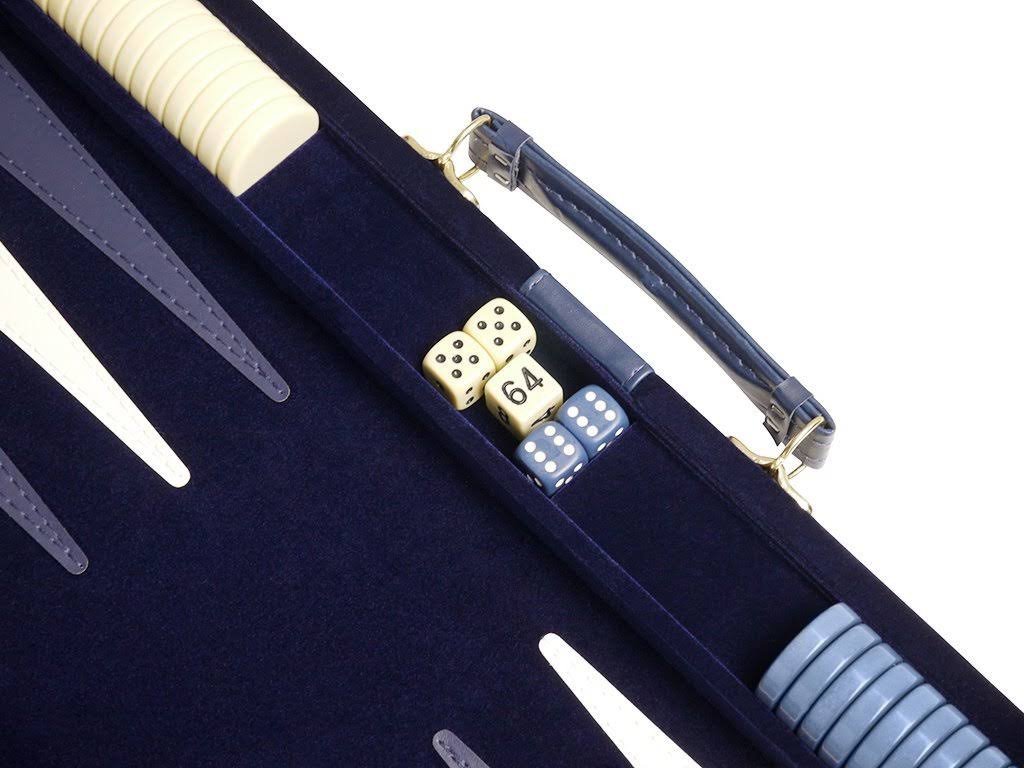 Deluxe Backgammon Set Board Game (Blue - 18x12) G159