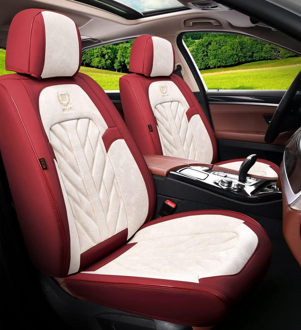 Pink-White Universal 5-Seater Full Set Car Seat Covers W241091