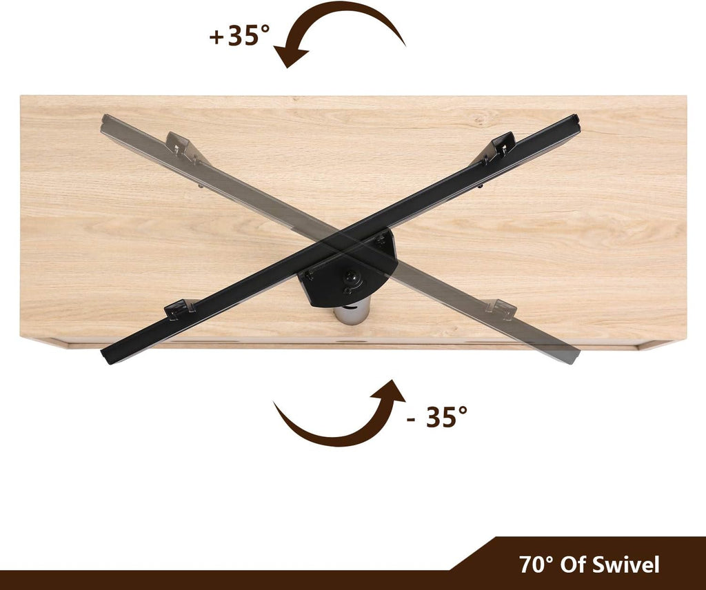 Rolling Wood Corner TV Console Stand with Wheels and Cabinets for up to 60 inch TVs, Walnut M38717