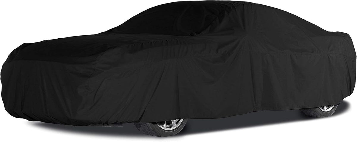 Heavy-Duty Polyester Car Cover with Mesh Vent and Elastic Hem U41017