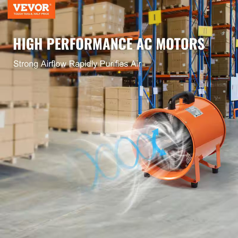 Orange 10 in. Heavy Duty Blower Fan with 33 ft. Duct Hose M78845