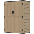 Brown Resin Vertical Outdoor Storage Shed, 59 Cubic Feet Z374