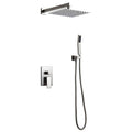 Brushed Nickel 10x22 Shower Set Rainfall Shower Head Handheld Spray C1577