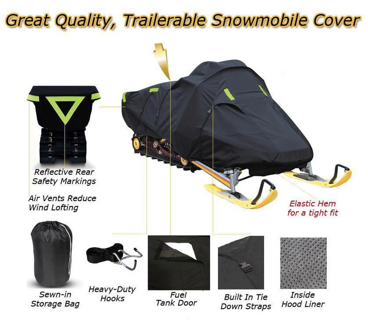 Trailerable 600 Denier Snowmobile Cover Y78616