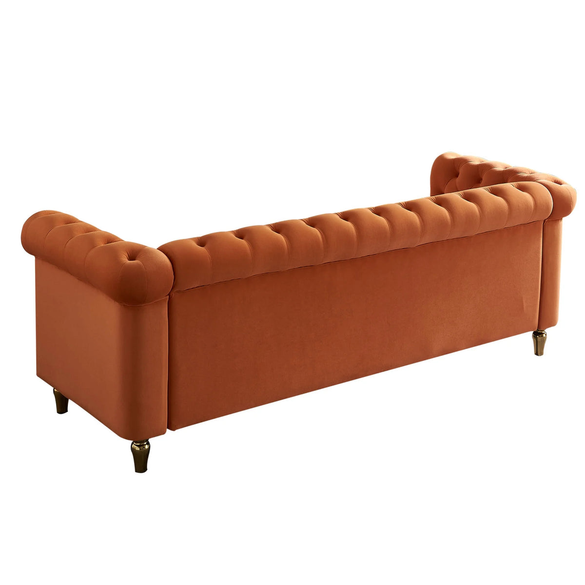 Orange Velvet Sofa 84.65 inch E534