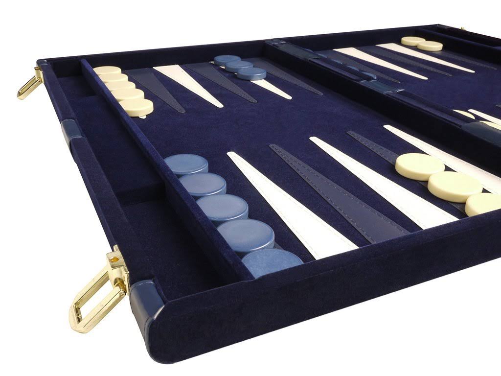 Deluxe Backgammon Set Board Game (Blue - 18x12) G159
