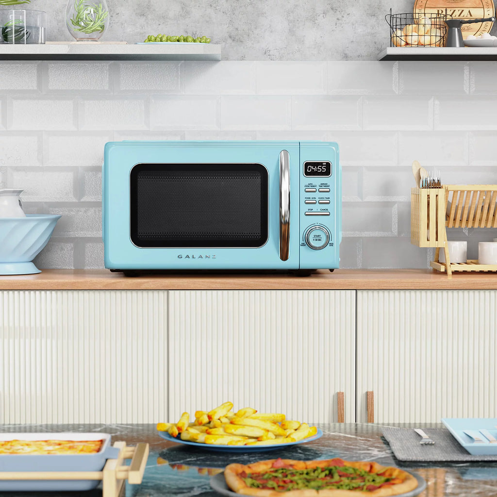 Blue 0.9 cu ft Retro Countertop Microwave Oven O333