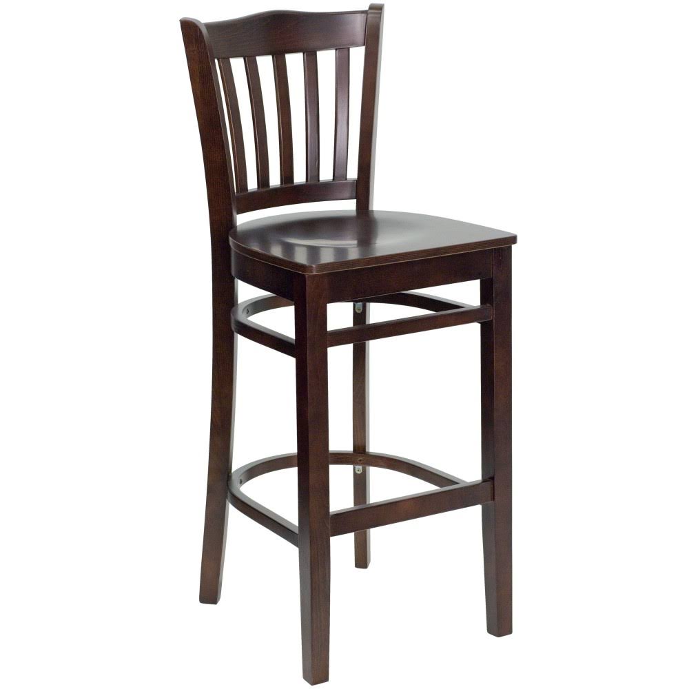 Walnut Finish Wood Bar Stool U639