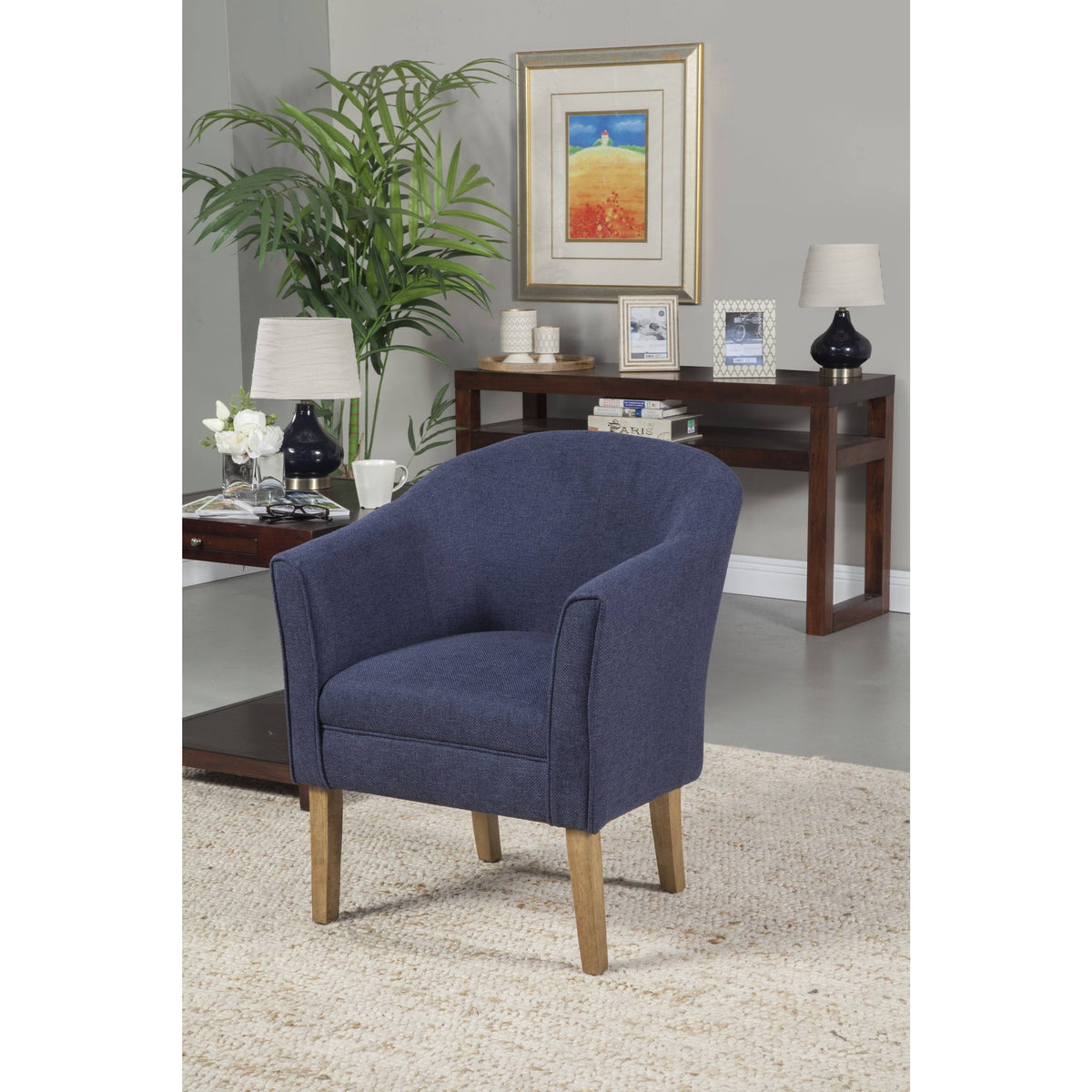 Navy Chunky Textured Accent Chair K3049