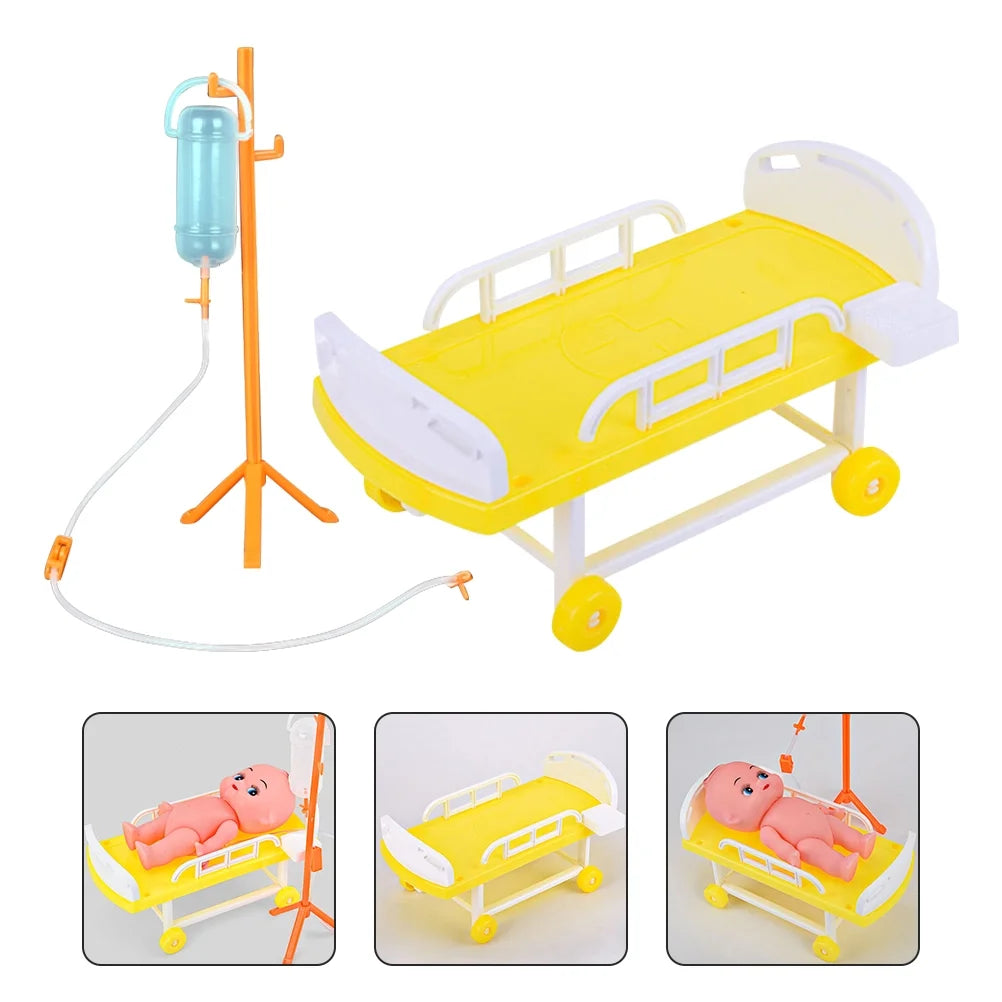 Simulated Medical Bed Children’s Toys Playing Doctor Toy Dollhouse Furniture Hospital Playing Nurse Toy Toddler X705