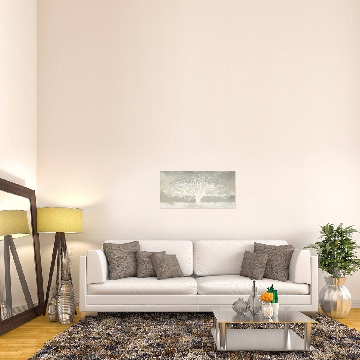 White Tree Stretched Canvas Artwork 18x22H x 36x22W B731