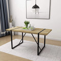 63 Inch Rectangular Wood and Metal Dining Table L797949