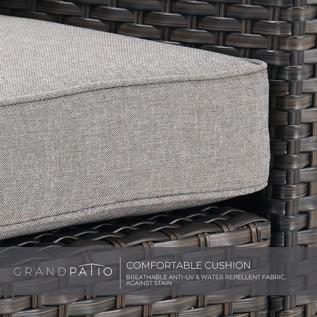 Patio Wicker Sectional Sofa with Thick Cushions and Steel Frame N1685