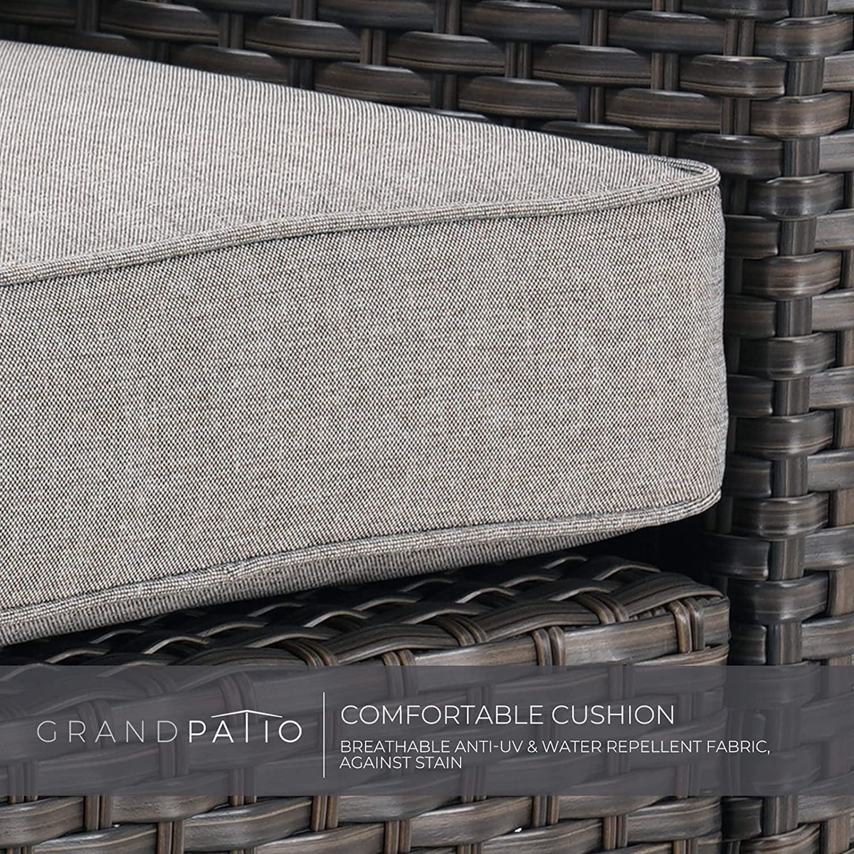 Patio Wicker Sectional Sofa with Thick Cushions and Steel Frame N1685