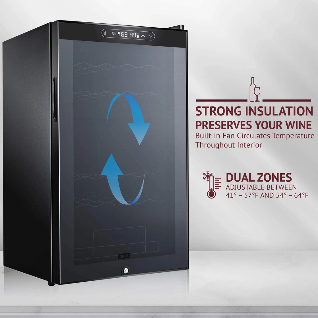 Dual Freestanding 33 Bottle Wine Cooler Y6558