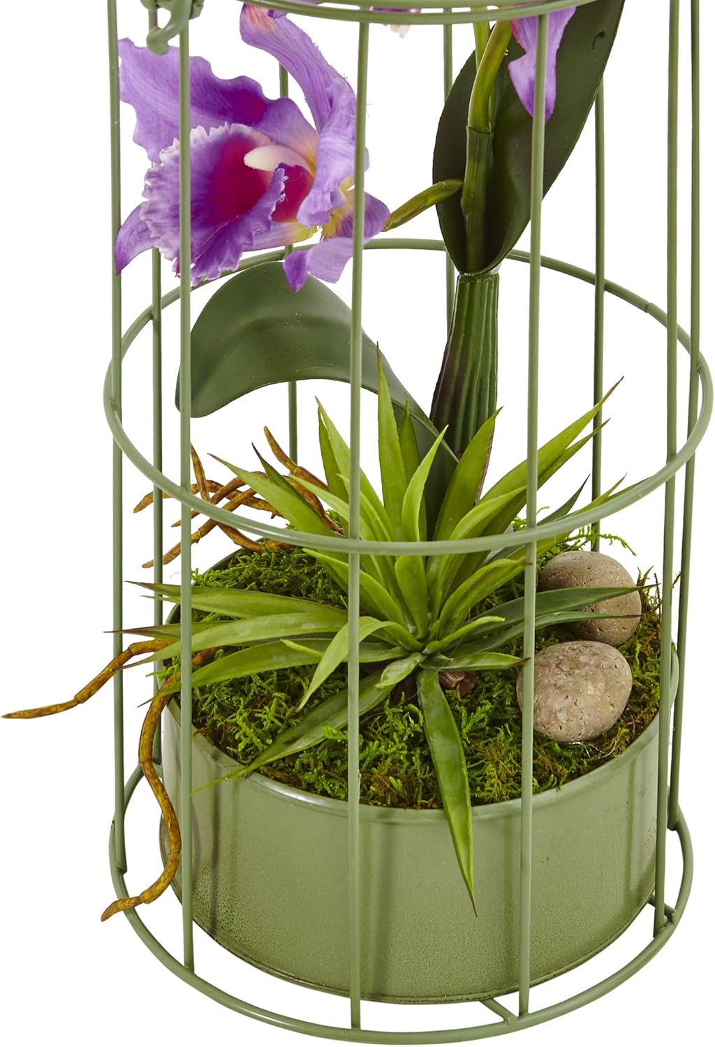 Silk Orchid Arrangement in Decorative Bird Cage Pack of 2 L443
