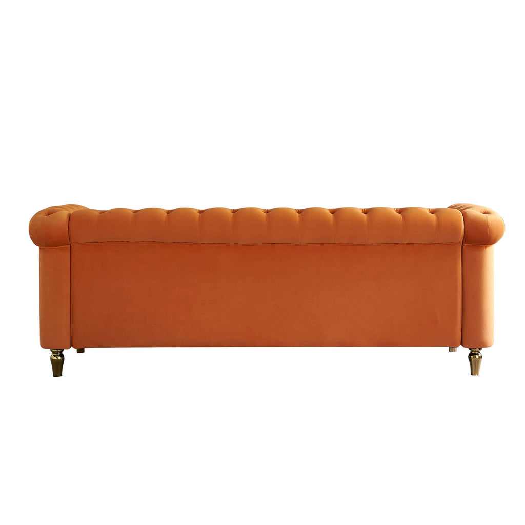 Orange Velvet Sofa 84.65 inch E534
