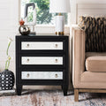 Black 3 Drawer Mirror Chest H595